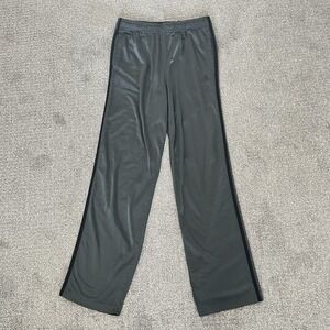 Adidas Mens Dark Gray Polyester Track Pants Athletic Black Stripes -Men's L Tall